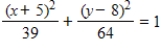<strong>Find the standard form of the equation of the ellipse with the given characteristics. Foci: ,endpoints of the major axis: </strong> A) B) C) D) E)