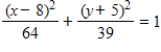 <strong>Find the standard form of the equation of the ellipse with the given characteristics. Foci: ,endpoints of the major axis: </strong> A) B) C) D) E)