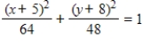 <strong>Find the standard form of the equation of the ellipse with the given characteristics. Foci: ,endpoints of the major axis: </strong> A) B) C) D) E)