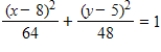 <strong>Find the standard form of the equation of the ellipse with the given characteristics. Foci: ,endpoints of the major axis: </strong> A) B) C) D) E)