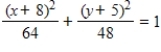 <strong>Find the standard form of the equation of the ellipse with the given characteristics. Foci: ,endpoints of the major axis: </strong> A) B) C) D) E)