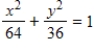 <strong>Find the center and vertices of the ellipse. </strong> A)center: (8,6)vertices: (-8,-6), (8,6) B)center: (0,0)vertices: (0,-8), (0,8) C)center: (0,0)vertices: (-8,0), (8,0) D)center: (8,0)vertices: (0,-6), (0,6) E)center: (0,0)vertices: (-6,0), (6,0)