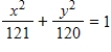 <strong>Write the equation of the ellipse that has its center at the origin with focus at (0,1)and vertex at (0,11). </strong> A) B) C) D) E)none of these