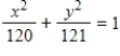<strong>Write the equation of the ellipse that has its center at the origin with focus at (0,1)and vertex at (0,11). </strong> A) B) C) D) E)none of these