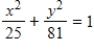 <strong>Find the standard form of the equation of the ellipse with the following characteristics. Foci: ,major axis of length: 18 </strong> A) B) C) D) E)