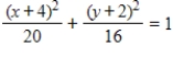 <strong>Write the equation of the ellipse with foci at (2,2), (6,2),and b = 4,where b - semiminor axis. </strong> A) B) C) D) E)