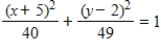 <strong>Find the standard form of the equation of the ellipse with the given characteristics. Foci: ,endpoints of the major axis: </strong> A) B) C) D) E)