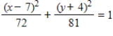 <strong>Find the standard form of the equation of the ellipse with the given characteristics. Foci: ,endpoints of the major axis: </strong> A) B) C) D) E)