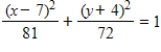 <strong>Find the standard form of the equation of the ellipse with the given characteristics. Foci: ,endpoints of the major axis: </strong> A) B) C) D) E)