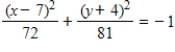 <strong>Find the standard form of the equation of the ellipse with the given characteristics. Foci: ,endpoints of the major axis: </strong> A) B) C) D) E)