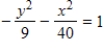 <strong>Find the standard form of the equation of the hyperbola with the given characteristics and center at the origin. Vertices: (0,±3);focies: (0,±7) </strong> A) B) C) D) E)