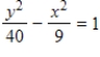 <strong>Find the standard form of the equation of the hyperbola with the given characteristics and center at the origin. Vertices: (0,±3);focies: (0,±7) </strong> A) B) C) D) E)