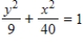 <strong>Find the standard form of the equation of the hyperbola with the given characteristics and center at the origin. Vertices: (0,±3);focies: (0,±7) </strong> A) B) C) D) E)