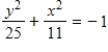 <strong>Find the standard form of the equation of the hyperbola with the given characteristics and center at the origin. Vertices: (0,±5);focies: (0,±6) </strong> A) B) C) D) E)