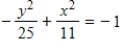 <strong>Find the standard form of the equation of the hyperbola with the given characteristics and center at the origin. Vertices: (0,±5);focies: (0,±6) </strong> A) B) C) D) E)