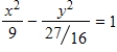 <strong>Find the standard form of the equation of the hyperbola with the given characteristics and center at the origin. Vertices: (±3,0);passes through the point </strong> A) B) C) D) E)