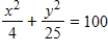 <strong>Find the standard form of the equation of the ellipse with the following graph. </strong> A) , , B) , , C) , , D) , , E) , ,