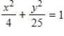 <strong>Find the standard form of the equation of the ellipse with the following graph. </strong> A) , , B) , , C) , , D) , , E) , ,