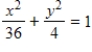 <strong>Find the standard form of the equation of the ellipse with the following graph. </strong> A) , , B) , , C) , , D) , , E) , ,