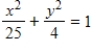 <strong>Find the standard form of the equation of the ellipse with the following graph. </strong> A) , , B) , , C) , , D) , , E) , ,