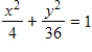 <strong>Find the standard form of the equation of the ellipse with the following graph. </strong> A) , , B) , , C) , , D) , , E) , ,