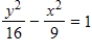 <strong>Find the standard form of the equation of the hyperbola with the given characteristics. vertices: (0,±4)focies: (0,±5)</strong> A) B) C) D) E)