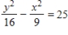 <strong>Find the standard form of the equation of the hyperbola with the given characteristics. vertices: (0,±4)focies: (0,±5)</strong> A) B) C) D) E)