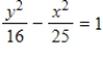 <strong>Find the standard form of the equation of the hyperbola with the given characteristics. vertices: (0,±4)focies: (0,±5)</strong> A) B) C) D) E)