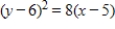 <strong>Find the standard form of the equation of the parabola with the given characteristics. Vertex: ;focus: </strong> A) B) C) D) E)