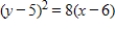<strong>Find the standard form of the equation of the parabola with the given characteristics. Vertex: ;focus: </strong> A) B) C) D) E)
