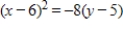 <strong>Find the standard form of the equation of the parabola with the given characteristics. Vertex: ;focus: </strong> A) B) C) D) E)