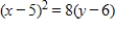 <strong>Find the standard form of the equation of the parabola with the given characteristics. Vertex: ;focus: </strong> A) B) C) D) E)