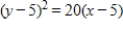<strong>Find the standard form of the equation of the parabola with the given characteristics. Vertex: ;focus: </strong> A) B) C) D) E)