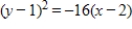 <strong>Find the standard form of the equation of the parabola with the given characteristics. Vertex: ;directrix: </strong> A) B) C) D) E)