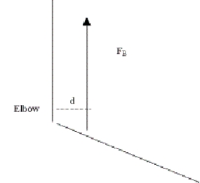 <strong>Which of the following best describes torque?</strong> A) The force a muscle generates B) A force times the perpendicular distance from the line of force to the axis of rotation C) A force times the distance measured along the lever from the line of force to the axis of rotation D) The distance a muscle can move Figure 1-7