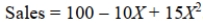 Microsoft Excel was used to obtain the following quadratic trend equation: . The data used was from 2004 through 2013 coded 0 to 9. The forecast for 2014 is __________.