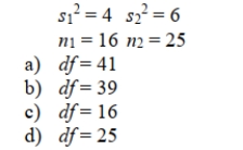 Given the following information, calculate the degrees of freedom that should be used in the pooled-variance t test.