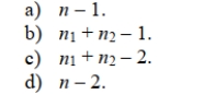 In testing for differences between the means of 2 related populations where the variance of the differences is unknown, the degrees of freedom are