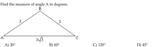 Find the indicated angle or side. Give an exact answer.