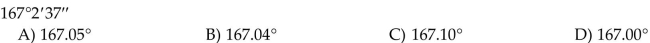 Convert the angle to decimal degrees and round to the nearest hundredth of a degree.