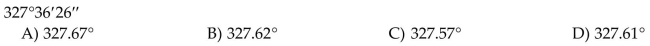 Convert the angle to decimal degrees and round to the nearest hundredth of a degree.