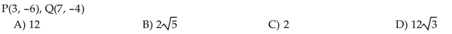 For the points P and Q, find the distance d(P, Q).  <div style=padding-top: 35px> 