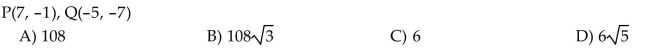 For the points P and Q, find the distance d(P, Q).  <div style=padding-top: 35px> 