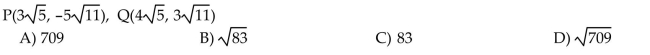 For the points P and Q, find the distance d(P, Q).  <div style=padding-top: 35px> 