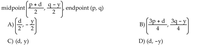 Find the coordinates of the other endpoint of the segment, given its midpoint and one endpoint.  <div style=padding-top: 35px> 