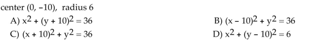 Find the center-radius form of the equation of the circle.  <div style=padding-top: 35px> 