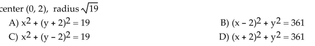 Find the center-radius form of the equation of the circle.  <div style=padding-top: 35px> 