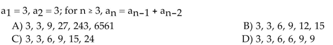 Find the first six terms of the sequence.