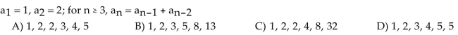 Find the first six terms of the sequence.