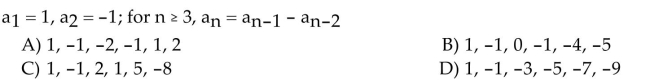 Find the first six terms of the sequence.